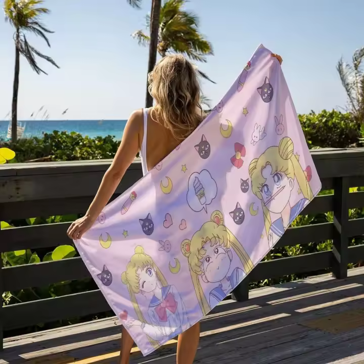 Sailor Moon Beach Servilleta de baño de secado rápido Toalla de baño deportiva grande Toallas para el cabello para el cuerpo Spa Sauna de viaje - 1