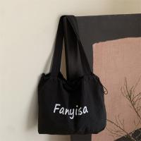 Bolsos de mano coreanos simples con cordón, bolso de compras ligero de gran capacidad, bolso de hombro informal con letras de diseñador para mujer - details 2
