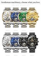Reloj Mecánico Automático OLEVS 9910 Diseño de Esqueleto para Hombres Acero Inoxidable Impermeable - details 9
