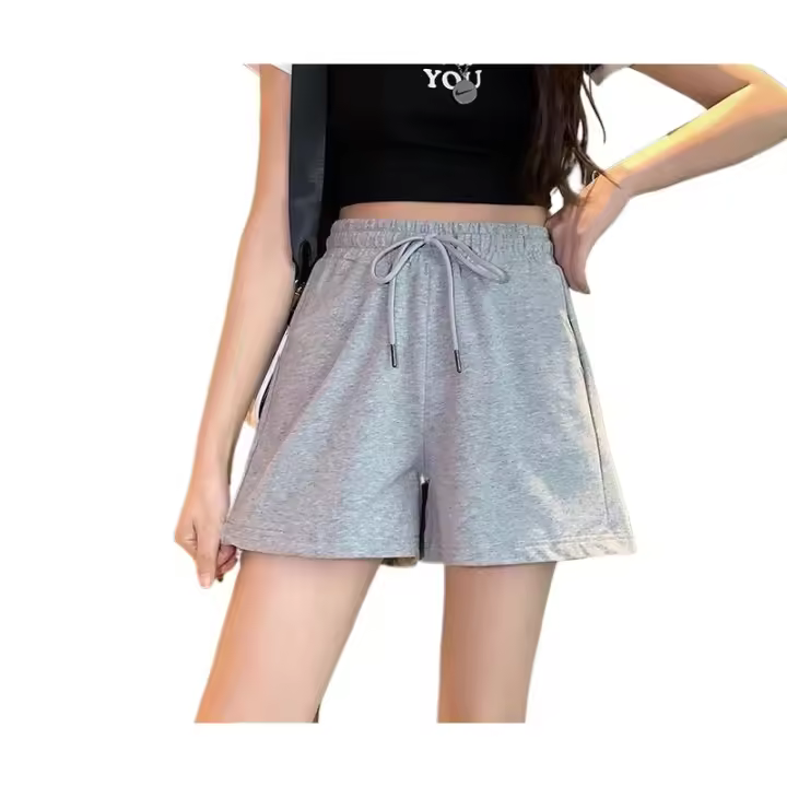 Pantalones cortos para mujer con cinturón bajo acanalado, pantalones cortos de gimnasio, pantalones cortos de fitness para bicicleta, pantalones casuales de ejercicio, yoga sin costuras y glúteos sueltos - 1