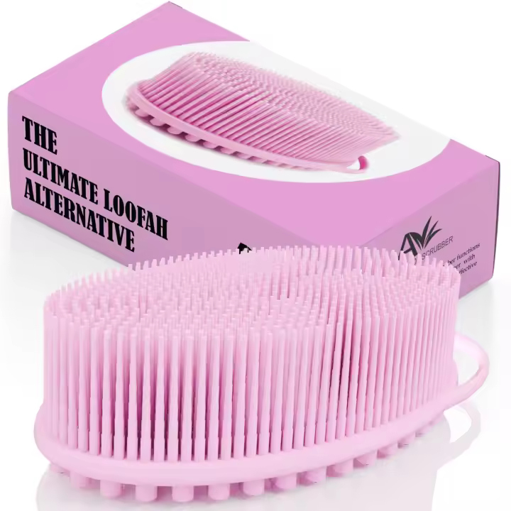 Cepillo de Baño de Silicona Exfoliant Doble Cara para Hombres y Mujeres Sustituto Suave de Loofah - 1