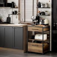 Carrito de Servicio Camarera con Ruedas Multiusos Mueble para microondas con 3 Cajones y 3 Estantes 53 x 37 x 89 cm ES - details 13