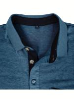 Camisa de manga corta para hombre, camisa de solapa con botones, bolsillo en el pecho, color sólido, a la moda - details 3