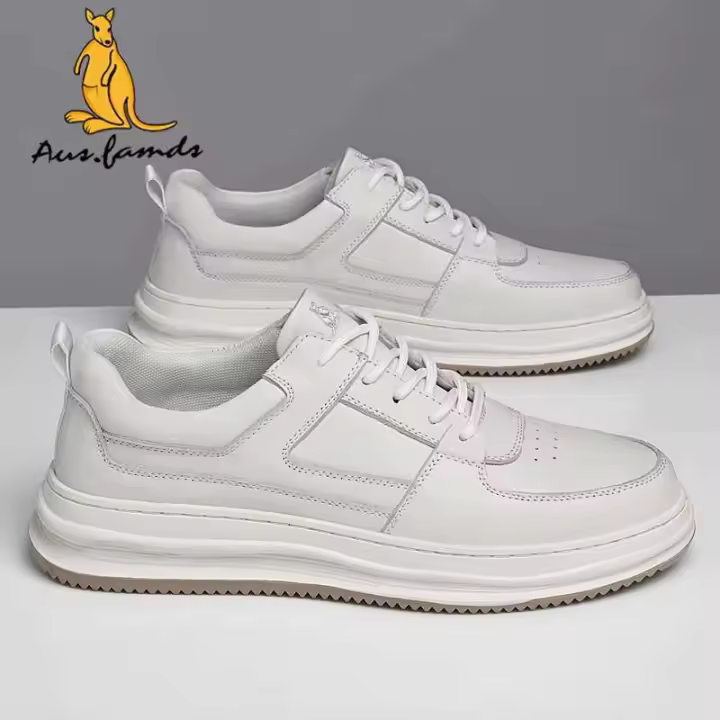 Calzado deportivo informal para hombre con logo de canguro, forro superior de piel de cerdo, suela de goma moderna, transpirable e impermeable - 1