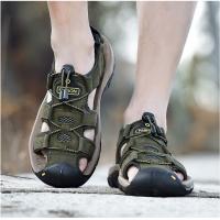 Sandalias deportivas de verano para hombre, sandalias para senderismo al aire libre, punta cerrada, cuero genuino, sandalias informales para caminar, zapatos de agua - details 17