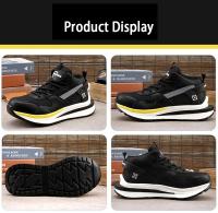 Botas de trabajo de alta calidad para hombre, zapatillas de seguridad antipinchazos, puntera de acero, calzado protector indestructible, moda 2023 - details 16