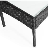 Muebles de jardín de Resina Trenzada Negra - 4 Asientos: 1 sofá, 2 sillones, 1 Mesa de Centro - Cojines Beige con - details 30