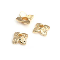 50 Uds. De cuentas redondas de latón de Color dorado de 18K, tapas de hojas de árbol y flores, suministros para hacer cuentas de joyería, accesorios Diy - details 84