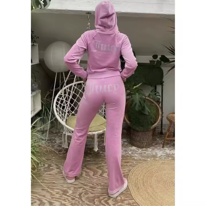 Chándal de terciopelo para mujer Conjunto de dos piezas Chándales - 1