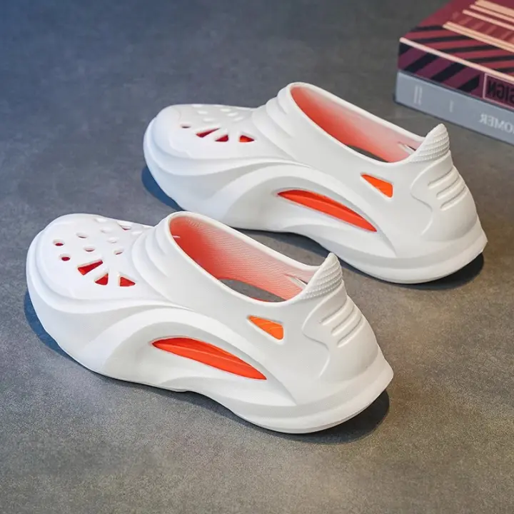 Agujero zapatos sandalias de los hombres de verano antideslizante deportes playa vadear conducción pisar mierda sensación bolsa de suela gruesa cabeza zapatillas - 1