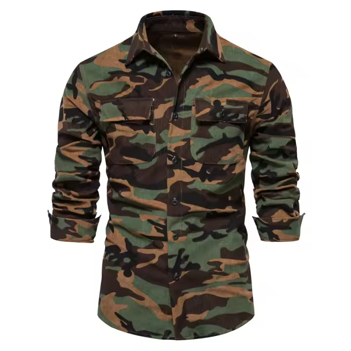 Nueva camisa de pana de otoño, camisa de manga larga para hombre, informal, delgada, versátil, a la moda - 1