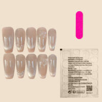 Uñas brillantes a presión para mujer, puntas de ataúd de ojo de gato, arte de manicura Artificial, decoración de uñas - details 1