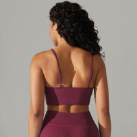Hamidou-Sujetador deportivo Sexy para mujer, ropa interior deportiva a prueba de golpes, almohadilla extraíble para el pecho, para gimnasio, entrenamiento, Fitness, correr, Tops de realce - details 16