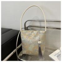 Bolso de hombro con bordado estampado, bolso de mano de estilo chino nuevo Floral de gran capacidad, bolso de mano, bolso de mano con flores para axilas para niñas - details 7