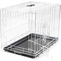 VADIGRAN - Jaula metálica Plegable clásica de Plata 76 x 48 x 55 cm para Perro, Talla L - details 0