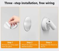 Aplique de pared magnético Lámpara de escritorio LED Control remoto 3 colores regulable 360 °     Luz nocturna de cabecera de dormitorio recargable por USB giratoria - details 6