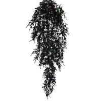 Plantas artificiales negras de Halloween, enredaderas, árboles de eucalipto, helechos persas, láminas de plástico, flores falsas, hierba, familia - details 2