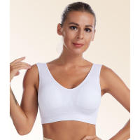 Sports bra women solid color fitness top gym yoga athletic tight workout soft brassiere padded - details 11