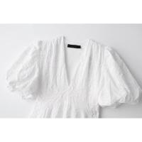 Vestidos Elegantes de Verano Cortos Bordados Mini Vestido Blanco Informal para Mujer - details 2