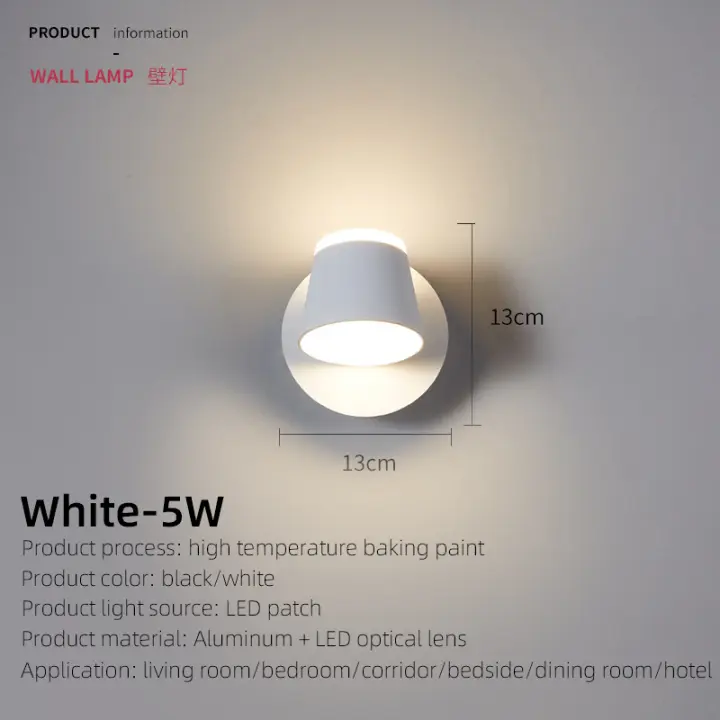 Apliques de pared modernos de 8/16/24W, luz de pared Led giratoria de 330 grados, luz blanca de 6500k, luz empotrada de 3000K, luz de pared de aleación de aluminio - 1