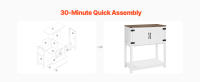 SucceBuy Farmhouse Coffee Bar Gabinete, 31.5 x 13.8 x 34.6 pulgadas, con almacenamiento de tres niveles y puertas magnéticas, para sala de estar - details 5