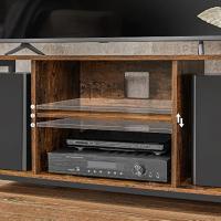 Soporte de TV de hasta 60 Pulgadas, Mueble Tele con estantes Abiertos, Consola para Sala de Estar, Entretenimiento, Marrón Rústico y Negro LTV060B01 - details 4