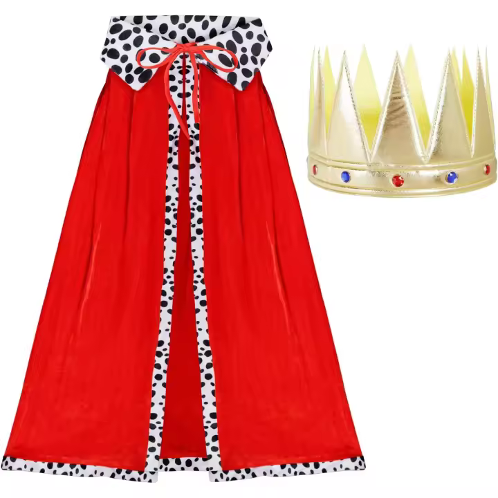 Disfraz de rey para niños, bata roja y corona, disfraz de rey, cosplay para niños - 1