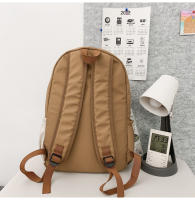 Mochila de los hombres y las mujeres casual simple y versátil pareja mochila colores contrastantes de gran capacidad junior escuela secundaria estudiante mochila - details 33