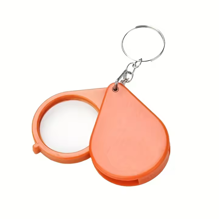 LLavero de lupa de lectura útil, llavero de lupa antideformado, portátil, especial, Mini pequeño para ancianos, 1 unidad - 1