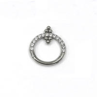 Pendientes de aro para piercing para mujer, aro con bisagras para el cartílago, hélice g23, cuentas de titanio, cz, para la nariz, segmento con bisagras, tragus, cartila, 1 unidad - details 9