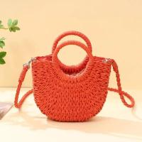 Bolso de playa de media luna de vid de hierba tejido a mano, bolso de hombro hueco de verano para mujer de gran capacidad - details 7