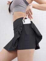 Falda deportiva para mujer, vestido plisado de entrenamiento atlético, falda de tenis para correr, ropa de yoga, ropa activa - details 6