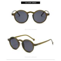 Gafas de Sol Redondas Pequeñas para Mujer Gafas de Sol Marrones de Diseñador Vintage con Montura Redonda y Remaches - details 4