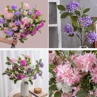 Arreglo floral de tacto Real, flor Lila Artificial, elegante rama de flor Lila de seda hecha a mano, decoración de boda de flores falsas de lujo - details 15