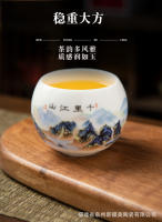 Taza de cerámica individual de maestro de Jade gordo de oveja, juego de Kung Fu grande de porcelana blanca para el hogar, tazón de té - details 5