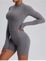 Conjunto deportivo USTADO de 2 UDS Yoga TRE para mujer, sujetador de entrenamiento transpirable Fiess, camiseta corta de manga larga para gimnasio, parte inferior ajustada para acampar - details 49