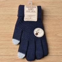 Guante de punto de lana cálido para teléfono móvil, guantes de punto para pantalla táctil, dedo completo, guante de ganchillo fe - details 8