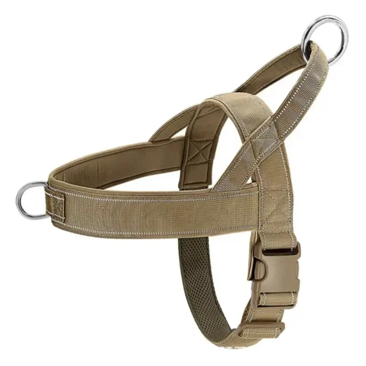 Chaleco con arnés para caminar para mascotas de nailon, chaleco con correa para perro ajustable y resistente al desgaste con tiras reflectantes a prueba de explosiones - 1