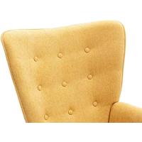 Sillón de tela amarillo único - details 3