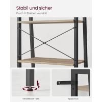 Estantería de 5 Niveles, Librería Industrial, Fácil de Montar, para Salón, Dormitorio, Cocina, Marrón Rústico y Negro LLS45X - details 74
