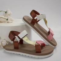 Women's Fashion Colorblock Flat Sandals Open Toe Hook & Loop Strap Non Slip Shoes Casual Outdoor Sports Sandals - details 3
