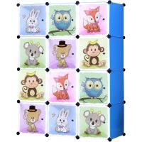 Modular Infantil de Puertas con Motivos de Animales Estanterías por Módulos Armario de Almacenaje,110 x 47 x 147 cm - details 1