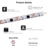 GAHADA Luz de Tira LED de Píxel WS2811 12V/24V, 0.5-5m, Direccionable Individualmente, 96Leds/m, Iluminación de Colores Completos - details 3