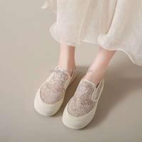 Nuevo popular Sepatu estilo de caminar mujeres 2025 antideslizante brillante moda casual deportes mujeres, zapatos vulcanizados para barato - details 6