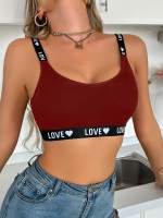 EasyFave Sujetador de punto con forma de corazón y letras para mujer - details 17