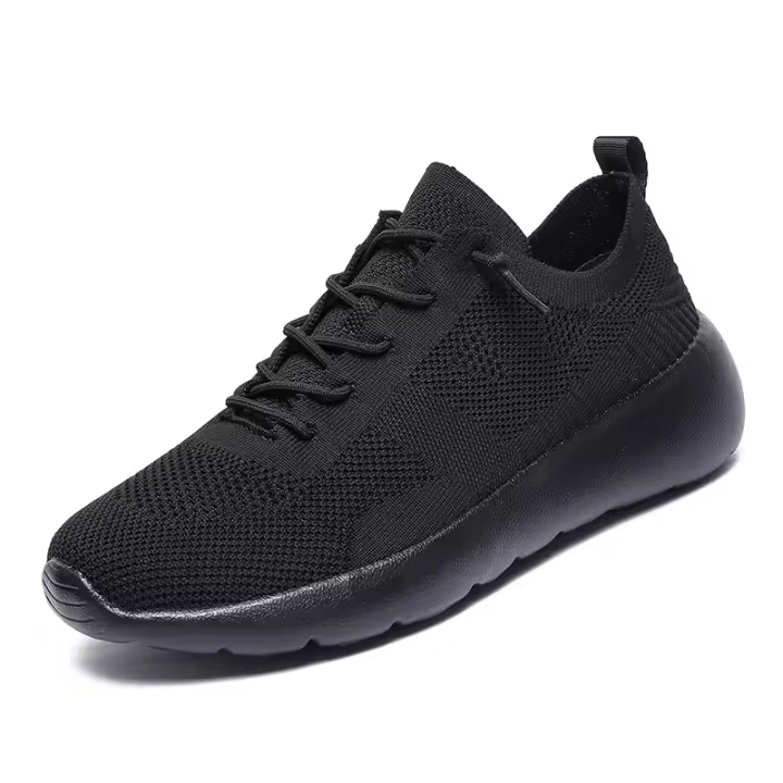 2025 zapatillas tejidas con mosca con cordones para hombres y mujeres, zapatillas transpirables y ligeras para correr en pareja, zapatos de malla con plataforma elástica alta, zapatos de cercanía - 1