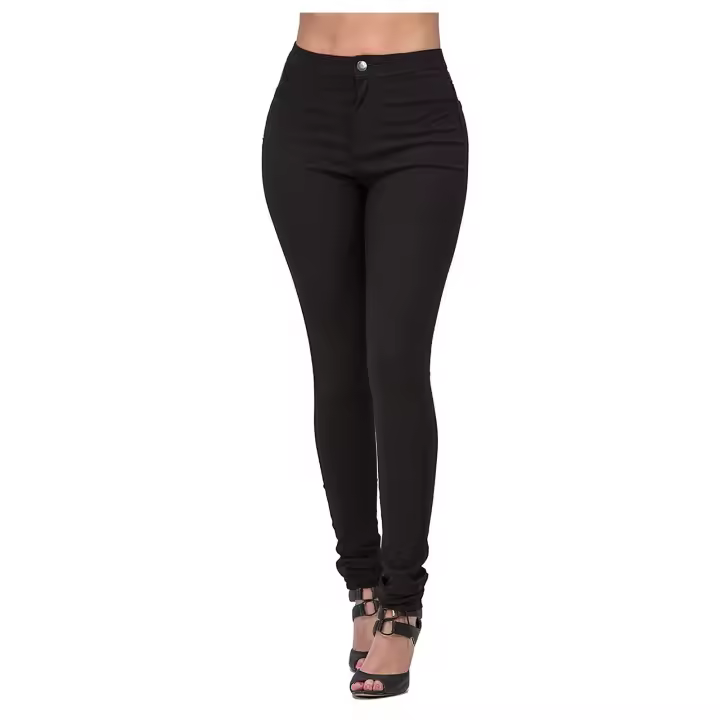 Pantalones vaqueros elásticos multicolores ajustados de una pieza para mujer - 1