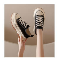 Zapatillas de deporte de moda con plataforma de lona y cordones para mujer - details 0