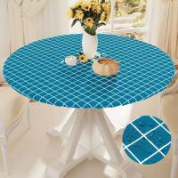 Olanli Redonda Mesa de comedor de cocina de boda marroquí impermeable y resistente al calor mantel de PVC de 60 pulgadas - details 18