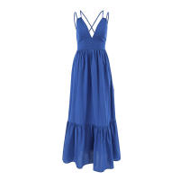 Primavera Verano Nuevo cuello en V sin espalda Diseño de correa Estilo Sense Casual A-line Vestido largo para mujer - details 13